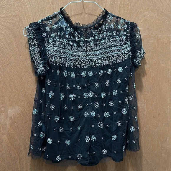 Needle and thread black sequin top - Picture 5 of 6